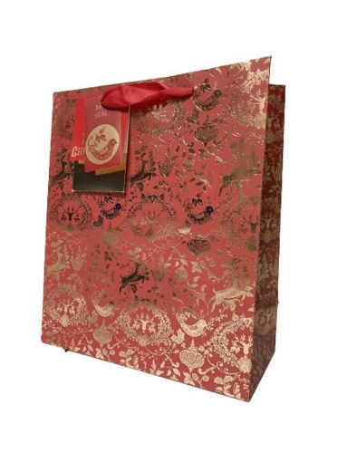 Picture of SNOW DANCE MEDIUM GIFT BAG RED
